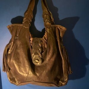 Dark Brown Leather Junior Drake Large Handbag 🪶🪶